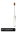 Lampara colgante LED simple de aluminio dorada 801-LD202872GD Size 82x165 cm