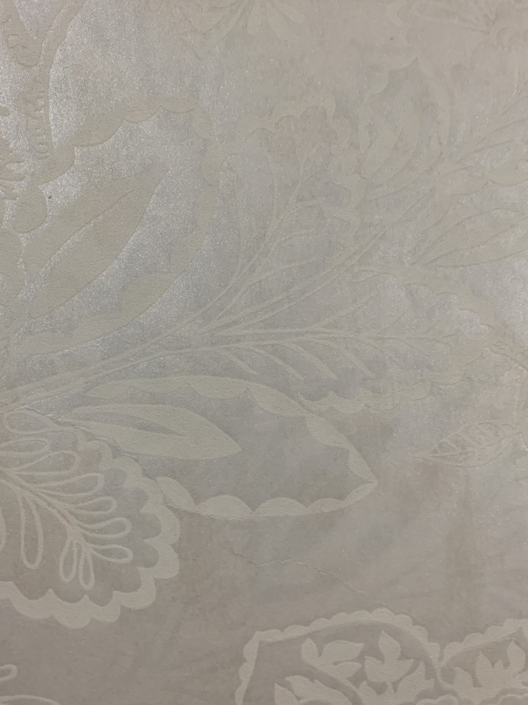 Papel Tapiz Textura blanco diseño flores, 5,88m2-Kin Paper 162041