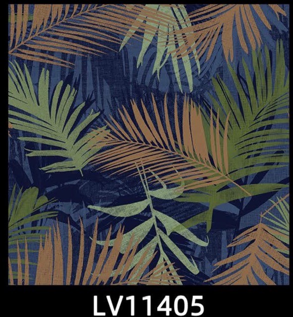 Papel tapiz Azul Palmeras Verdes y doradas LV11405, 5,30mt2