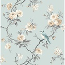 Papel tapiz floral fondo azul claro 5mt2 - 40765
