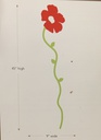Sticker Flores Poppy Rojas, 24 Apliques -York RMK1168GM