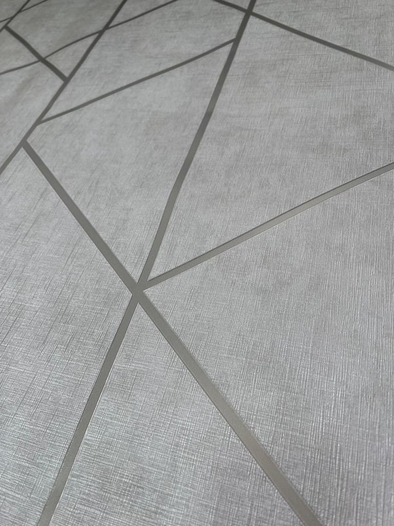 Geométrico gris lineas platas PR10106-16mt2