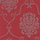 Papel Tapiz Textura Clasico Rojo Arabesco Plata Brewster DL30441 - 5mt2