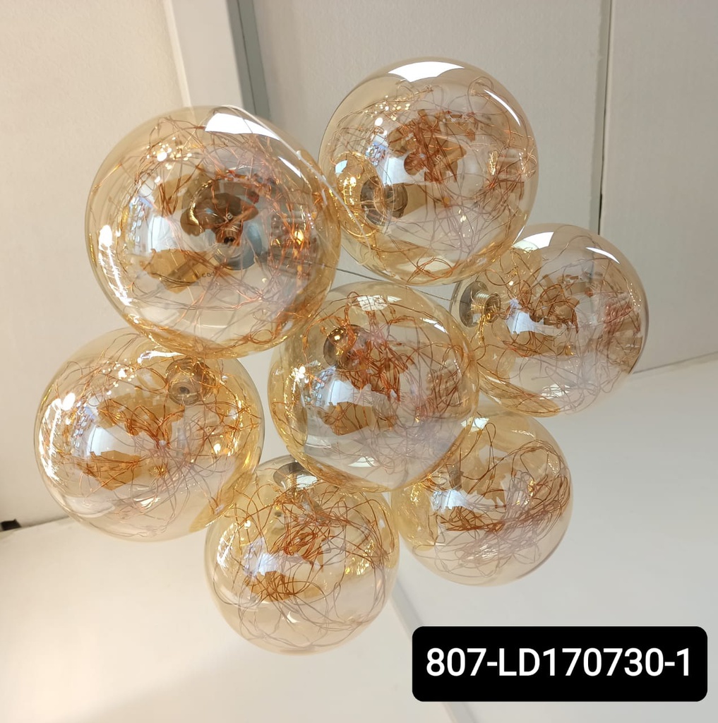 Lampara colgante moderna LED 7 bolas amber 807-LD170730
