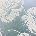 Papel Tapiz Gamuza fondo aqua hojas beige Carpi DW5025-5,30m2
