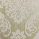 Papel Tapiz Textura  Verde Clasico Arabesco Blanco Pogln 16957-5,30m2
