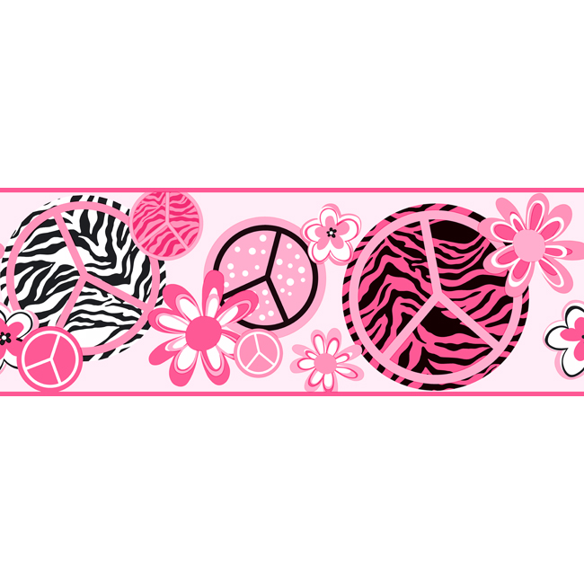 Cenefa símbolo de Paz rosa 4,57ml-KS2271B