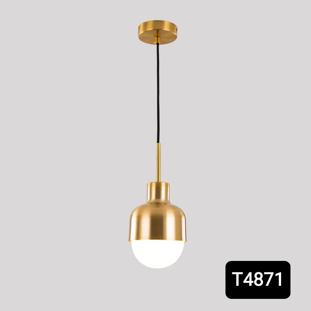 Lampara colgante minimalista dorada/vidrio LED T4871 Size 15x30