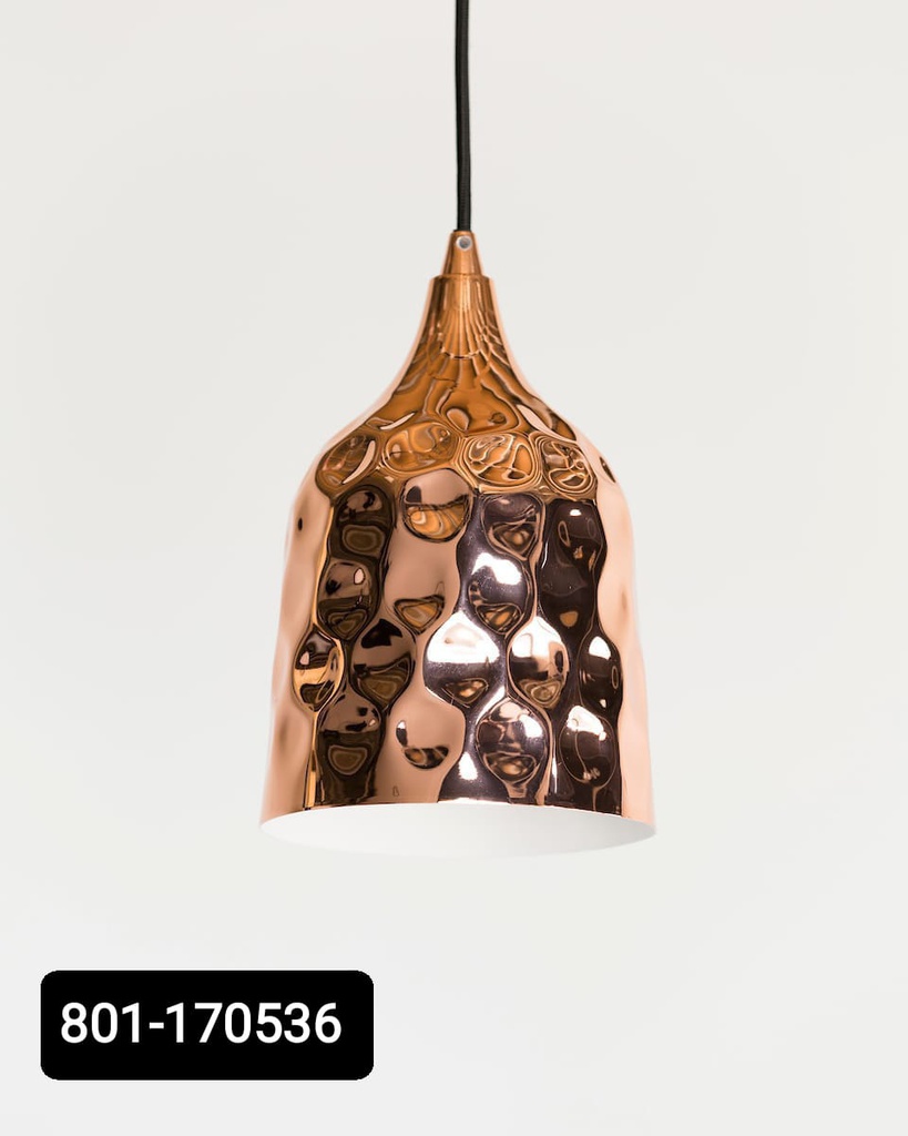 Lampara colgante tipo copa martillado cobre 801-170536 Size 20x35cm