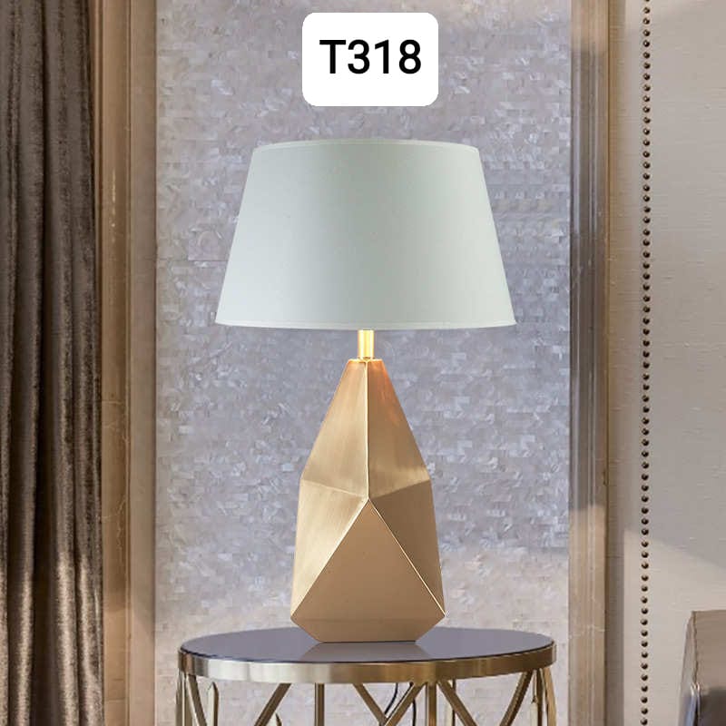 Lampara de mesa geométrica dorada Led T3148 Size 58x36