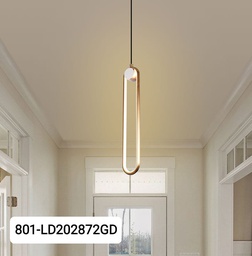[801-LD202872GD] Lampara  LED simple aluminio dorada 801-LD202872GD Size 8.2x165 cm