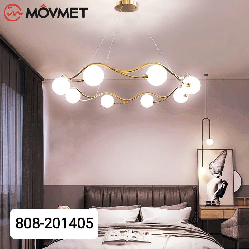 [808-201405] Lampara de araña moderna redonda dorado LED 808-201405 Size 60cm
