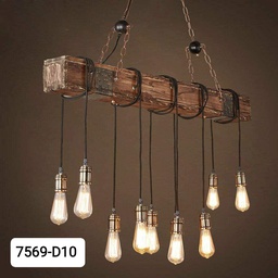 [7569-D10] Lampara rectangular/ madera rústica 7569-D10 Size 170x118 cm